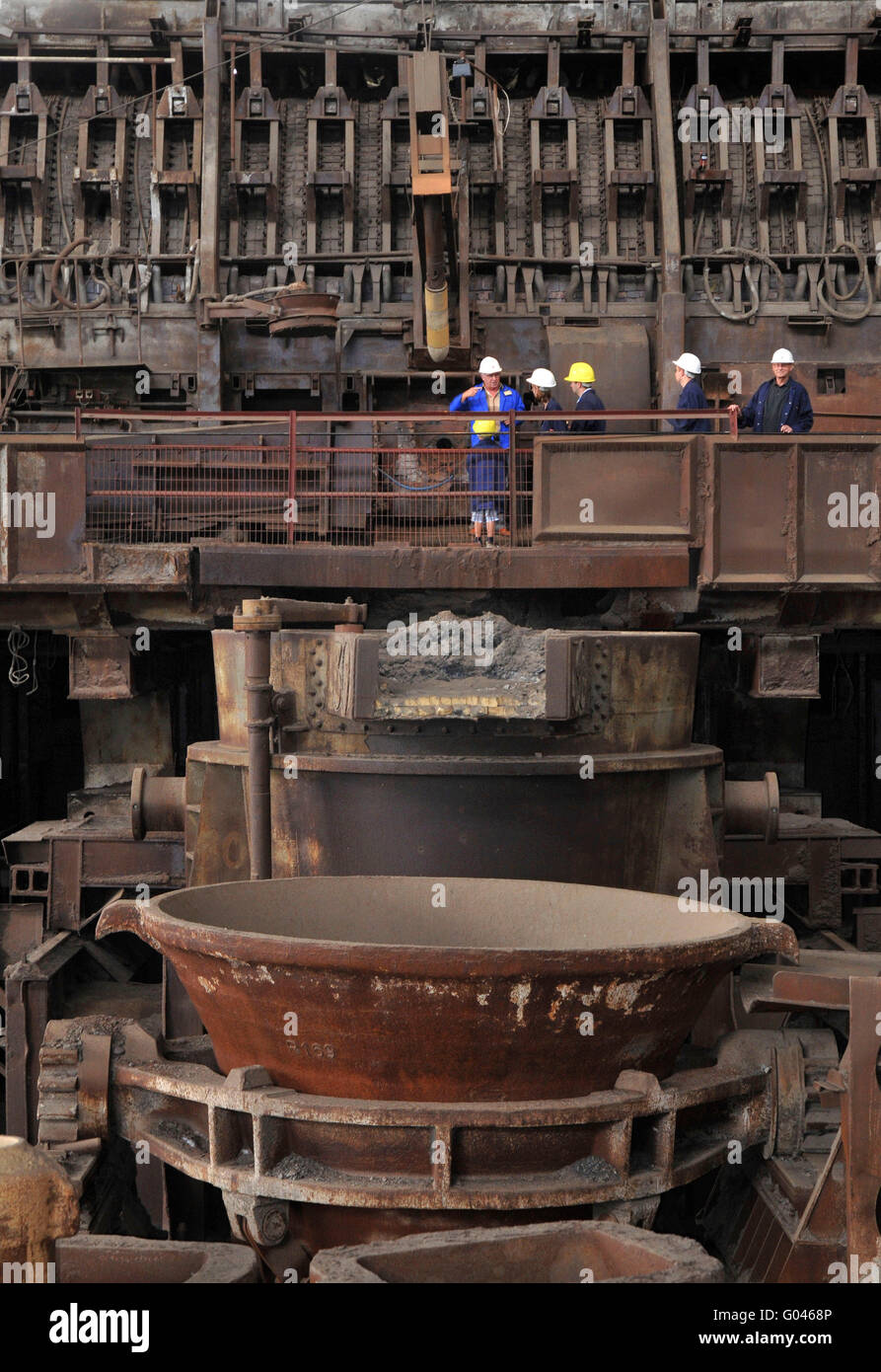 Offene Feuerstelle Ofen, Industriemuseum Brandenburg an der Havel, Brandenburg an der Havel, Brandenburg, Deutschland / Industriemuseum Brandenburg der Havel, Siemens-Martin-Ofen Stockfoto