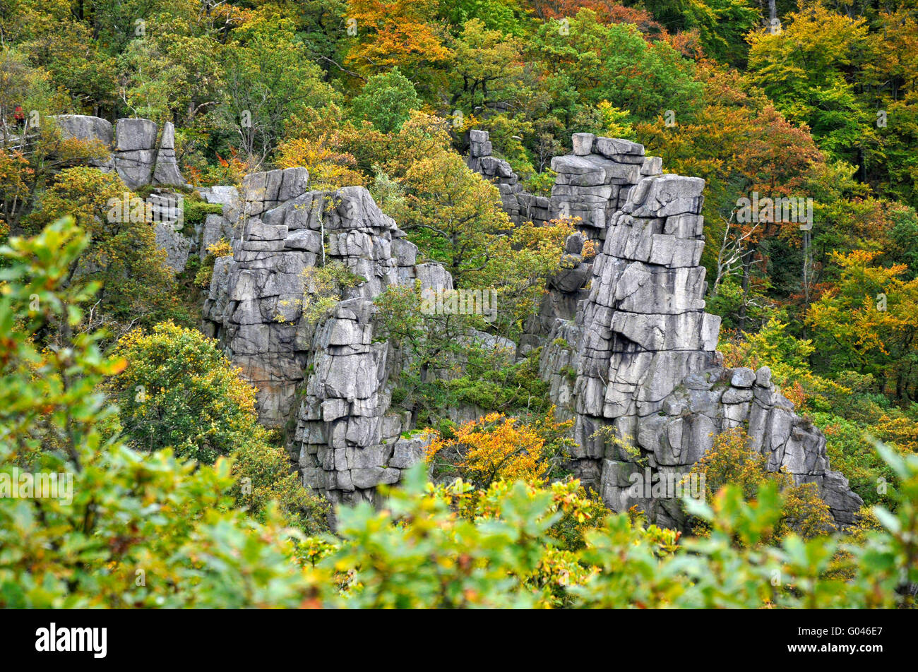 Klippen, Felsen, Hexentanzplatz, Bodetal, Harz, Sachsen-Anhalt, Deutschland / Hexen Tanz Klippen, Witches' Dance Floor, Bodetal Stockfoto