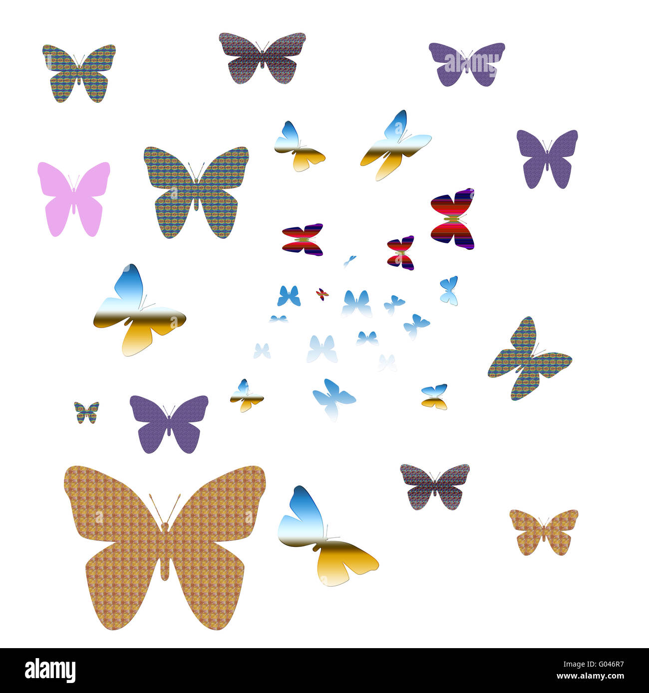 Vektor-Zeichenprogramm von Schmetterlingen Stockfoto