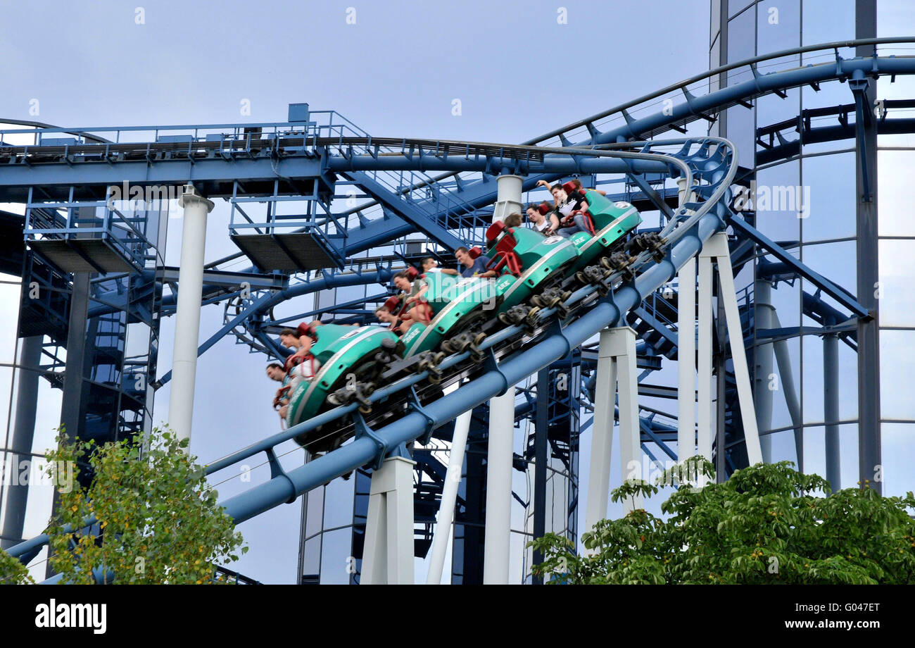 Euro-Mir Rollercoaster, Achterbahn, Europapark, Rust, Baden-Württemberg, Deutschland / Europa-Park Stockfoto