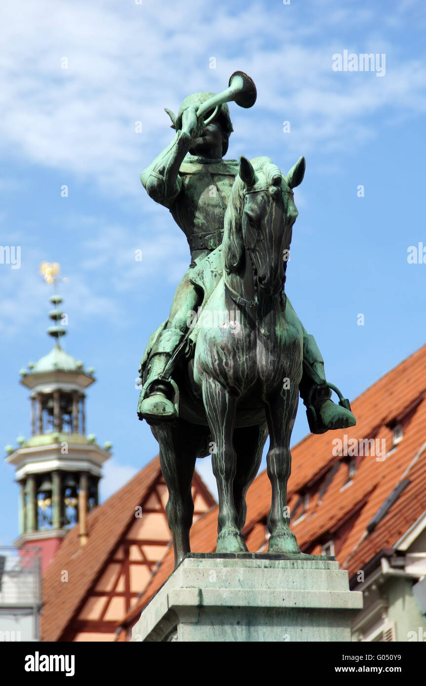 Post-Reiter - Statue eine tragische Figur Stockfoto