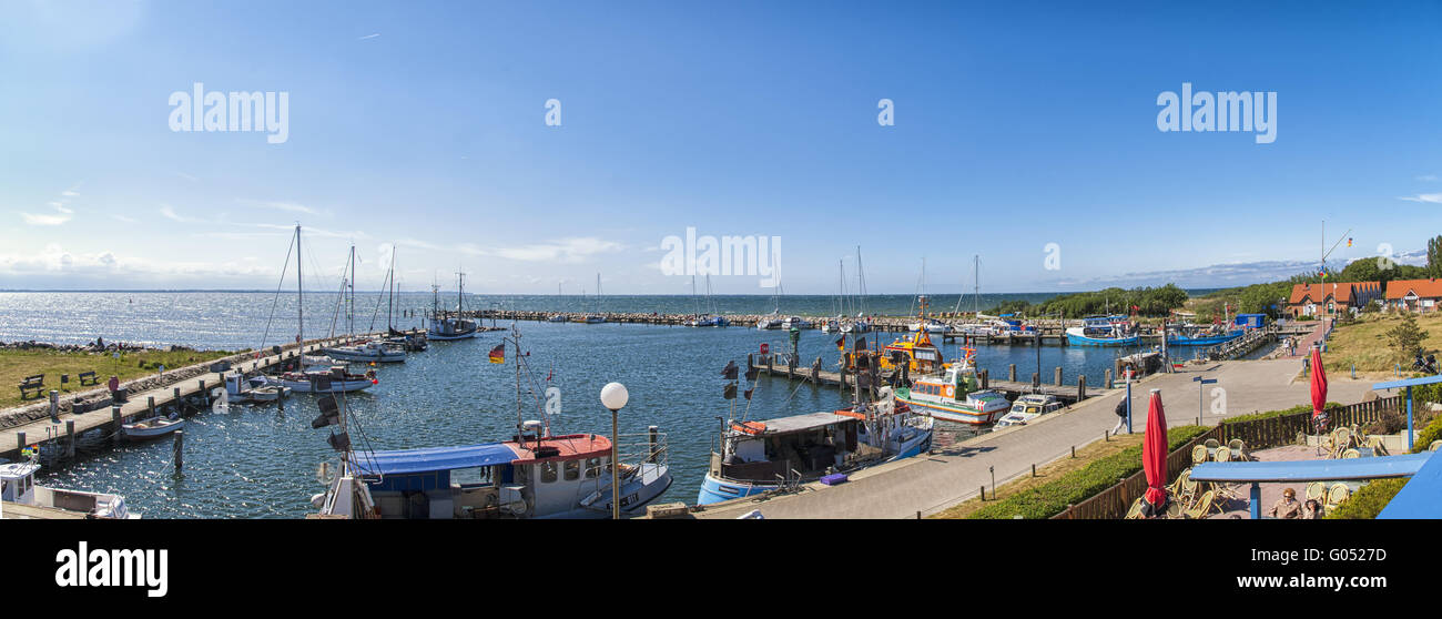 Panorama des Hafens auf der Insel Poel Timmend Stockfoto