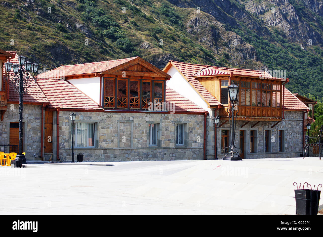 Fassade der alten Hauptstadt von Georgien - Mcxeta - eines der Symbole von Georgien Stockfoto