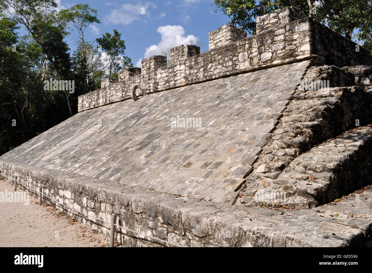 Maya Coba Gericht Spiel antike Ruinen in Mexiko Stockfoto