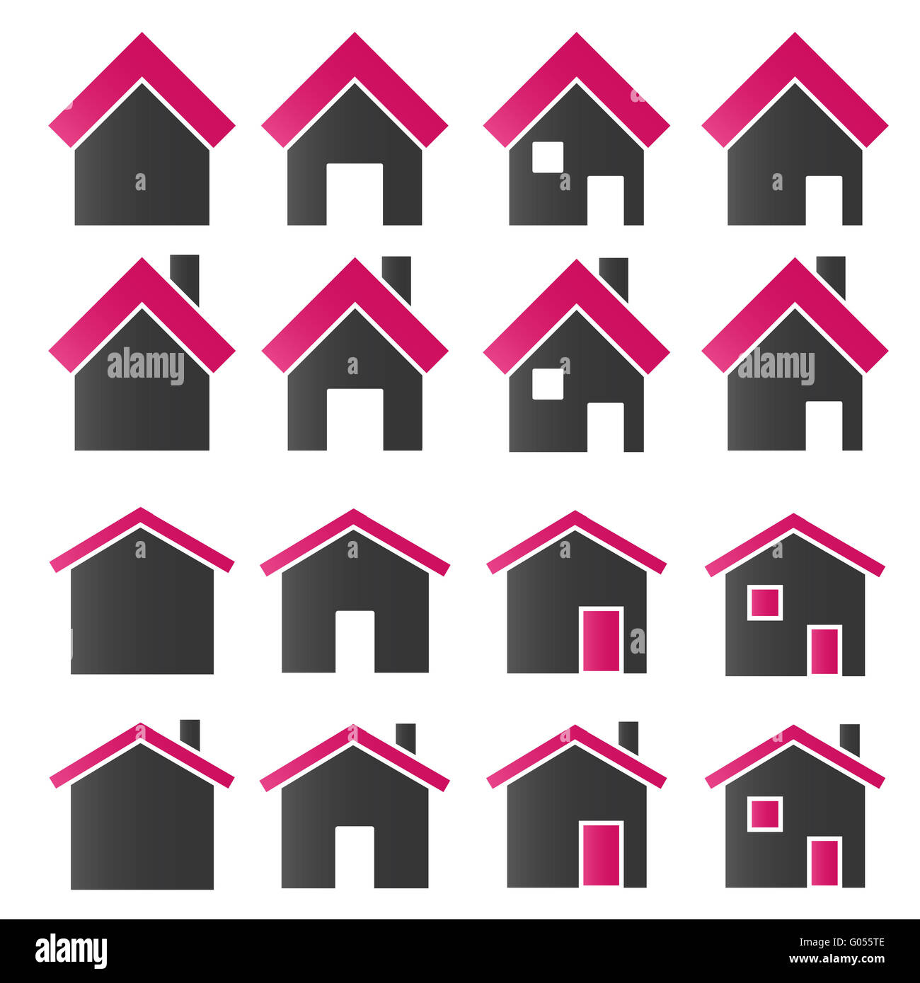 Häuser-Pink Stockfoto
