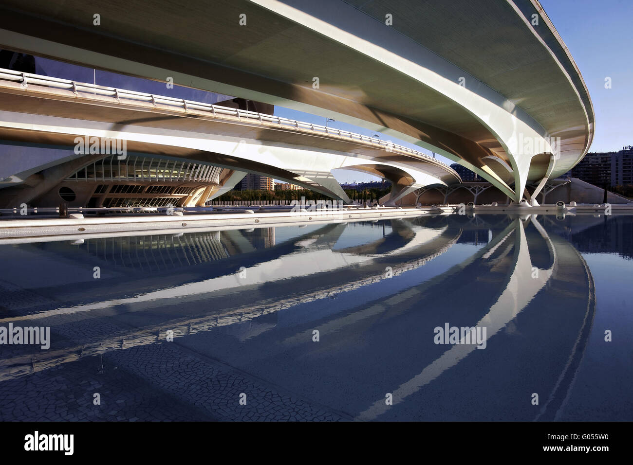 Brücken in der Stadt der Künste und Wissenschaften, Valencia Stockfoto