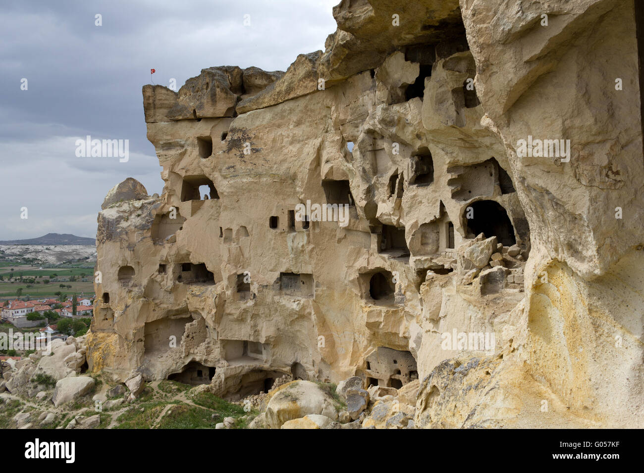 Einzigartigen geologischen Formationen, Kappadokien, Türkei Stockfoto