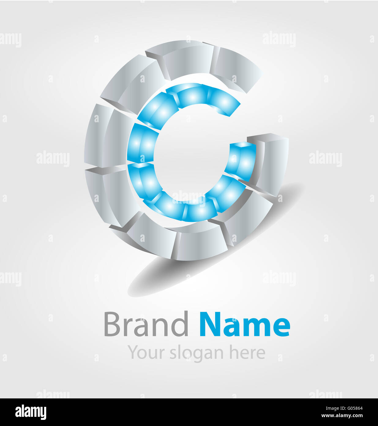 Marken-Logo blau Stockfoto