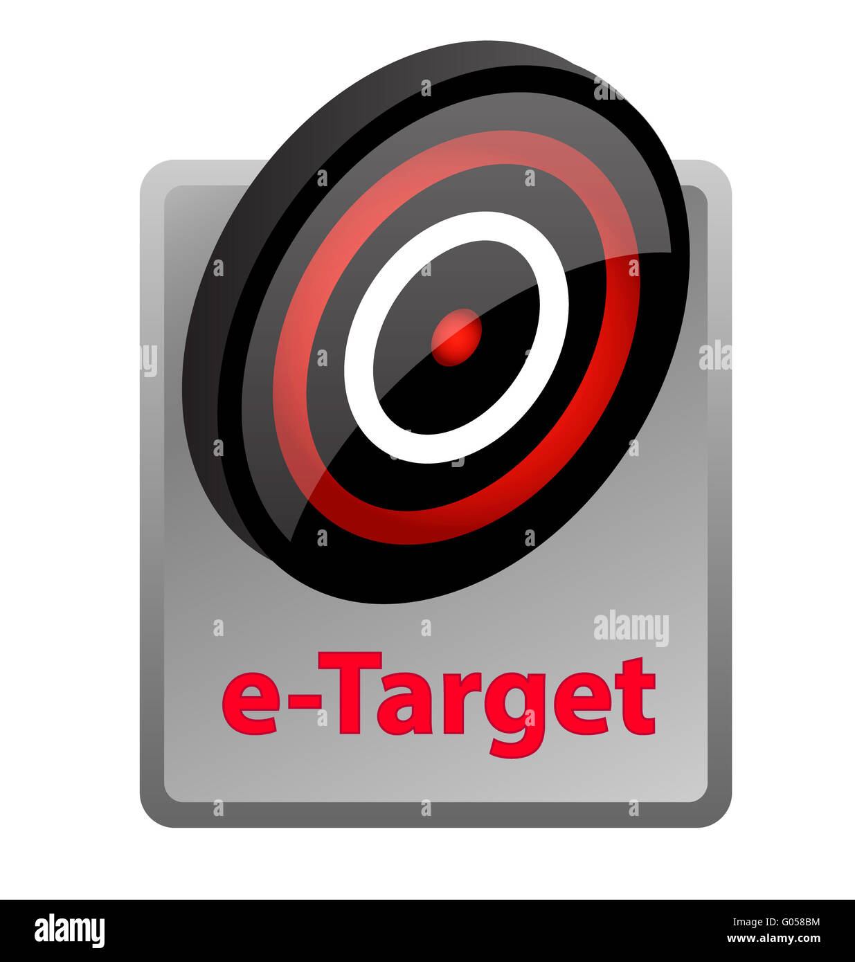 e-Ziel-Symbol Stockfoto