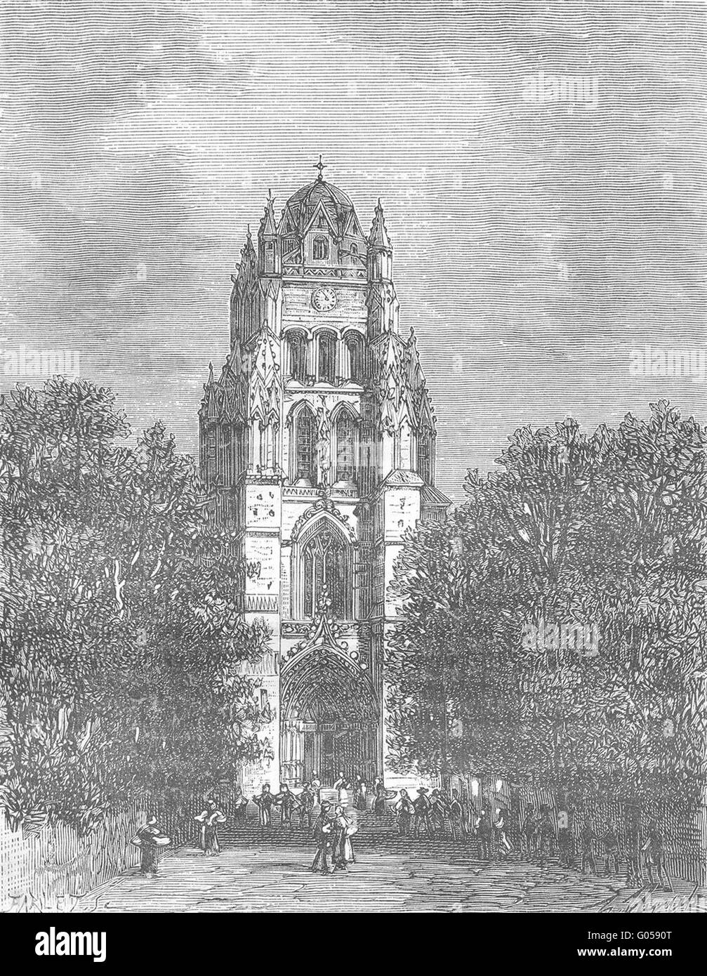 SAINTES: Inferieure: Eglise St-Pierre, ein, antike print 1881 Stockfoto