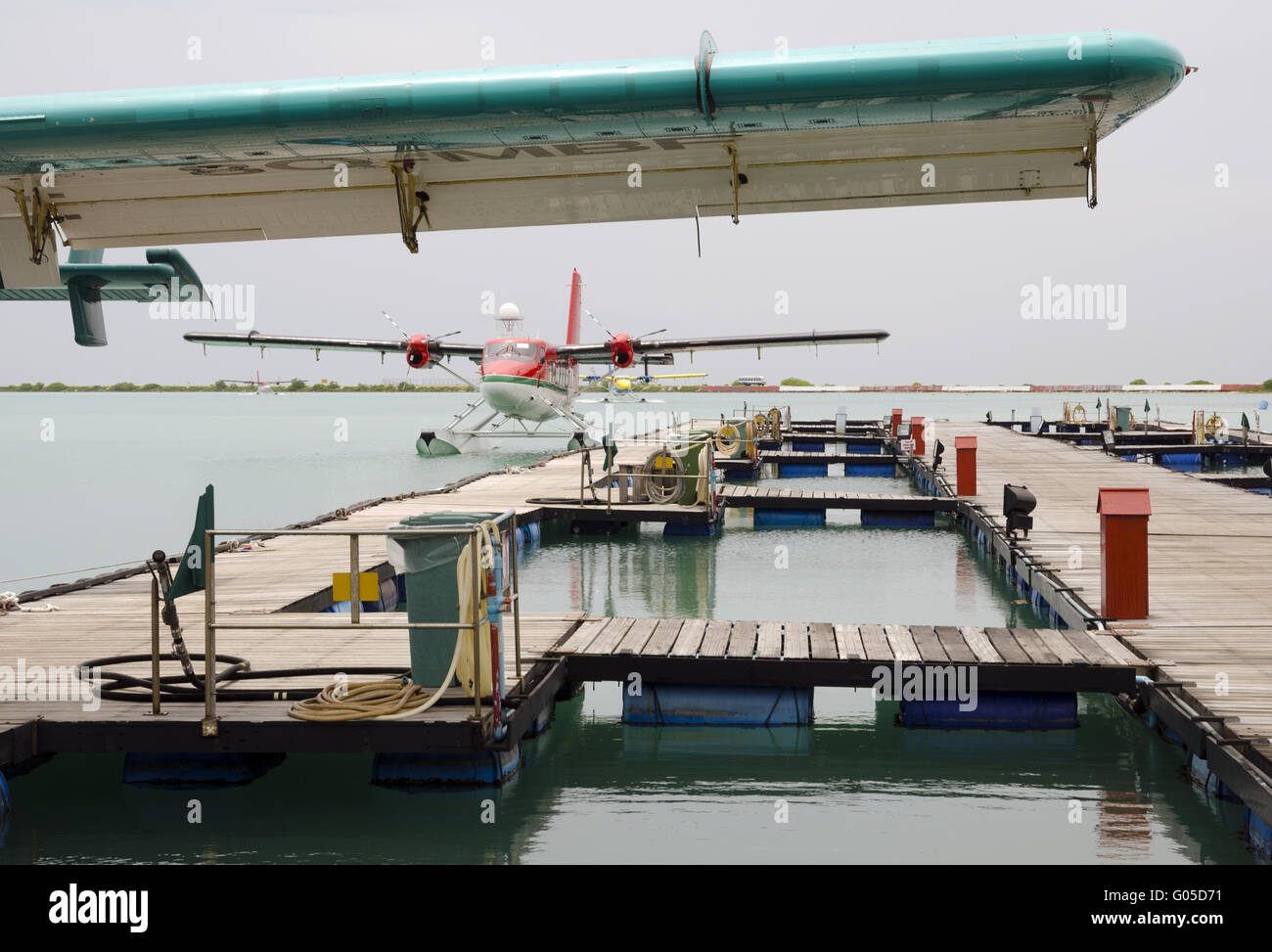 Wasserflugzeuge am Flughafen in Male Malediven Stockfoto