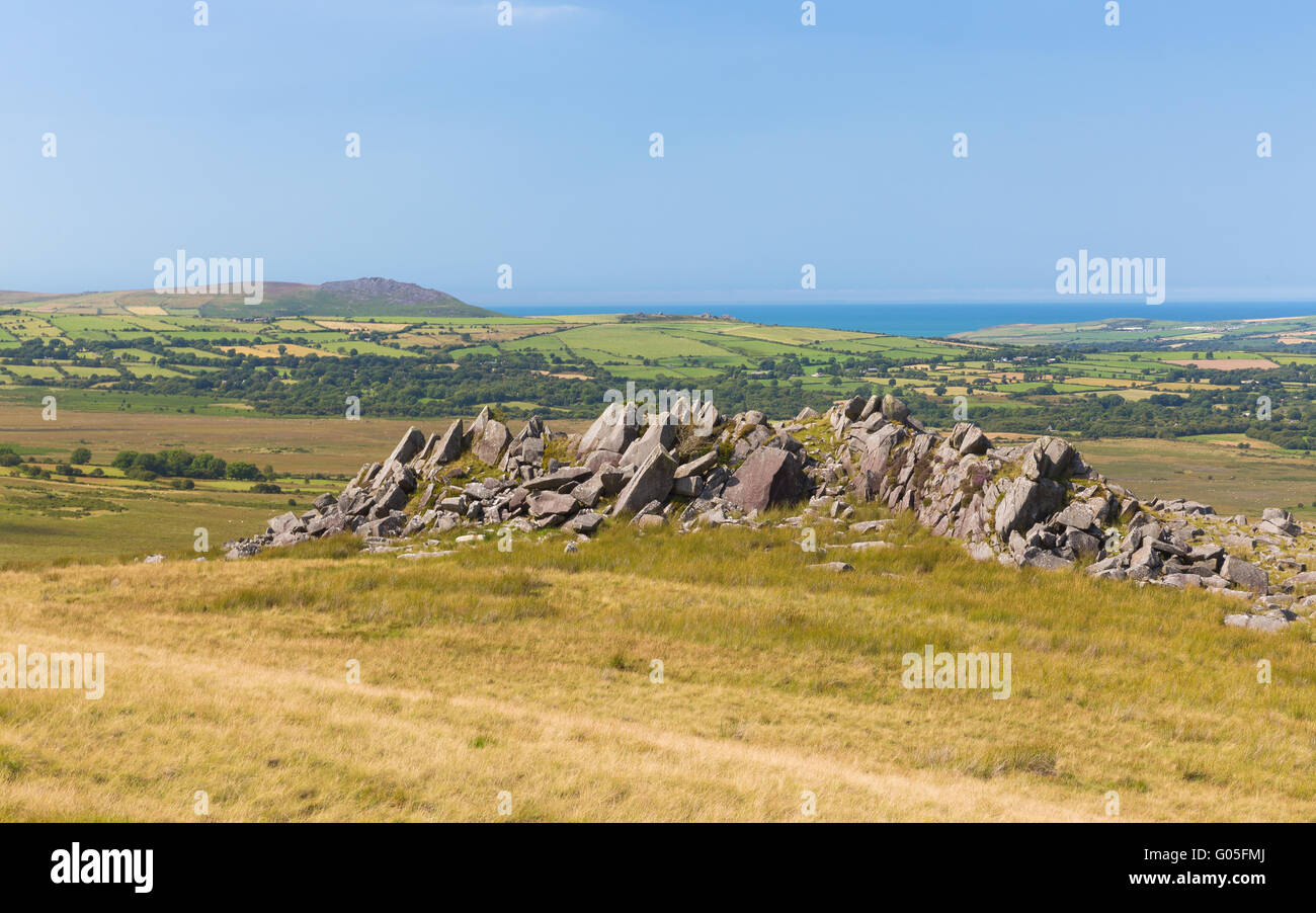 Die antike Stätte von Carn Goedog in den Preseli-Bergen - wo die Blausteine stammen, die Stone Henge - Pembrokeshire gebaut Stockfoto