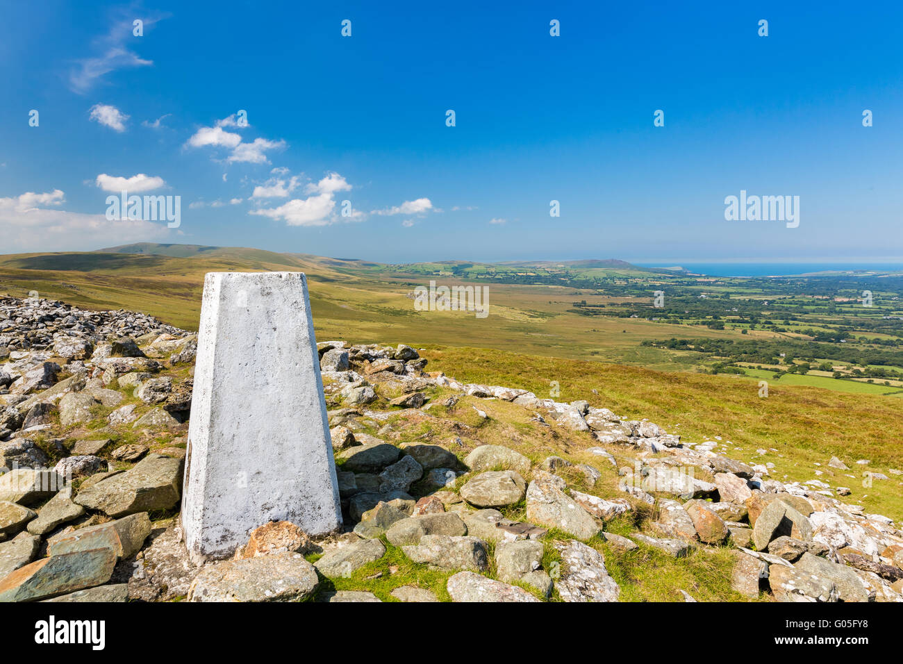 Der Gipfel des Foel Drygarn in den Preseli-Bergen im Norden Pembrokeshire Stockfoto