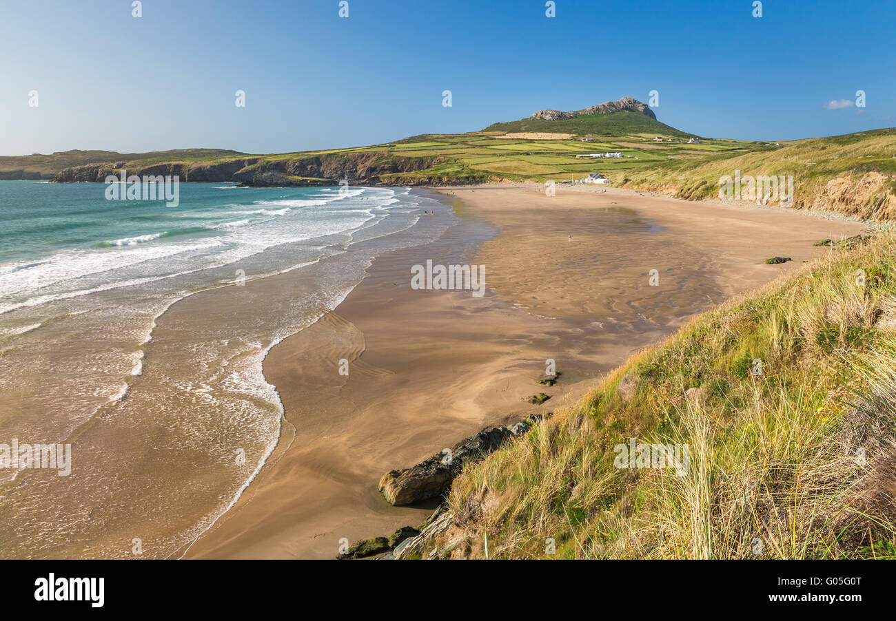 Whitesands Bay, Carn Llidi in der Nähe von St Davids - Pembrokeshire Stockfoto