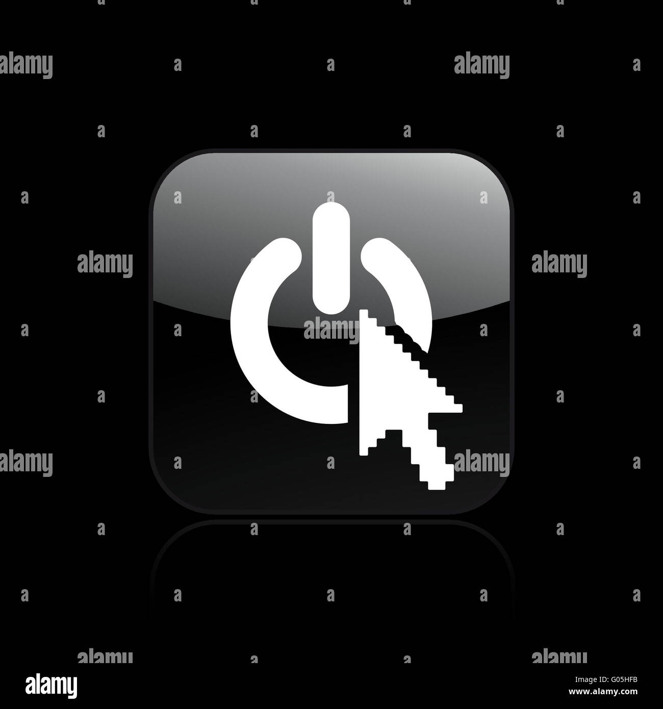 Vektor-Illustration der einzelnen Web-Power-Symbol Stockfoto