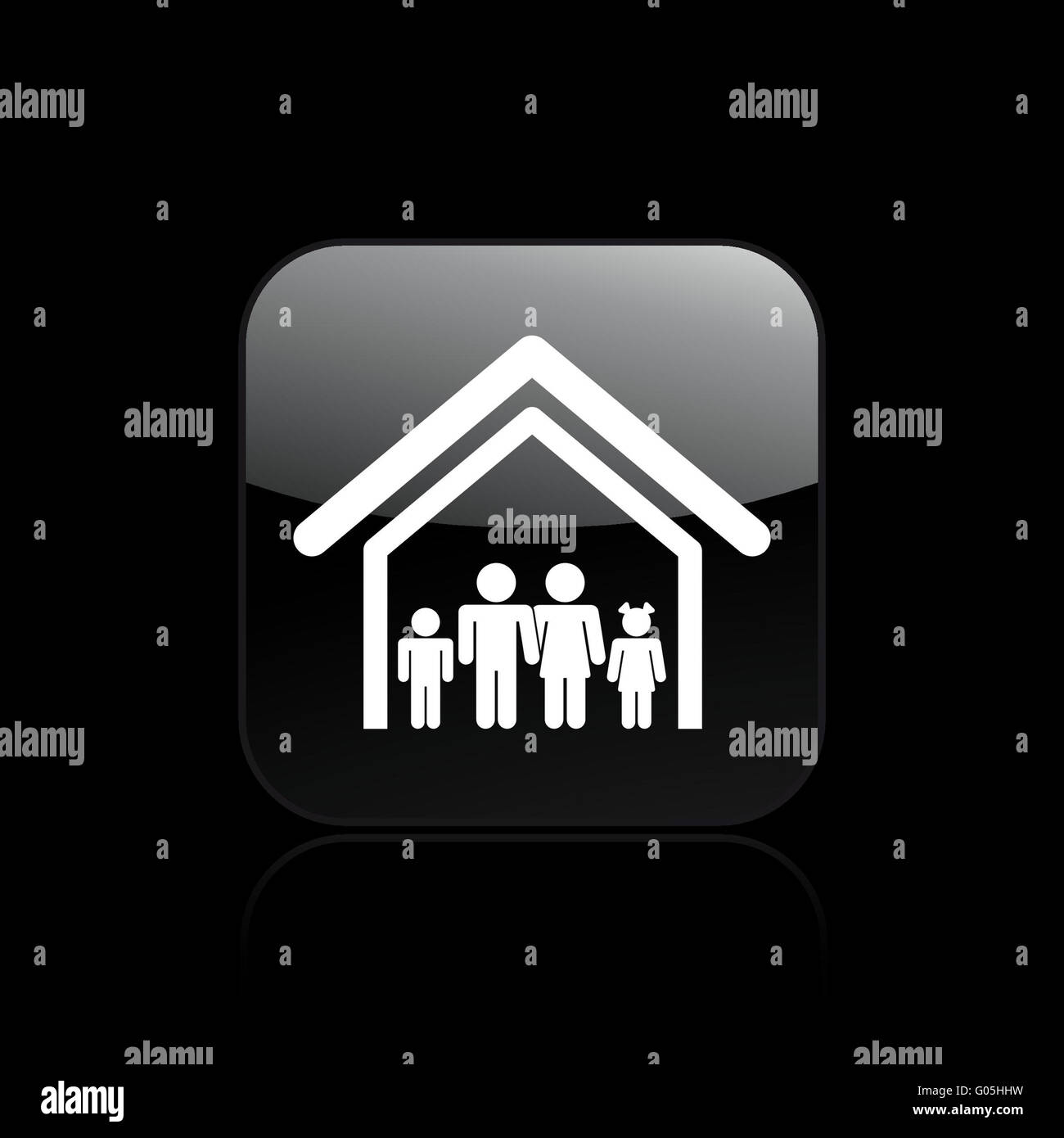 Vektor-Illustration der einzelnen Familie home-Symbol Stockfoto