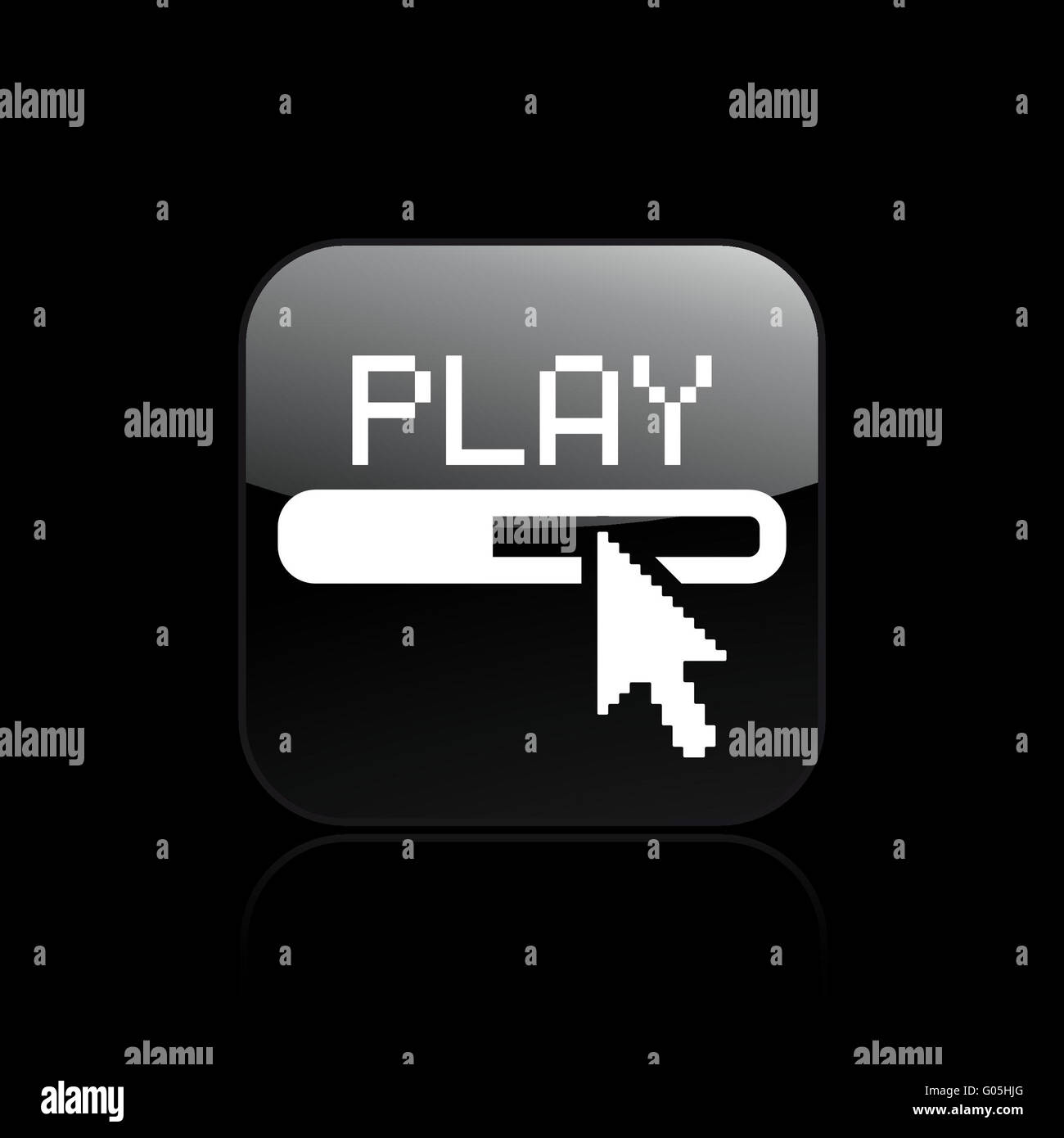 Vektor-Illustration der einzelnen Wiedergabesymbol Stockfoto