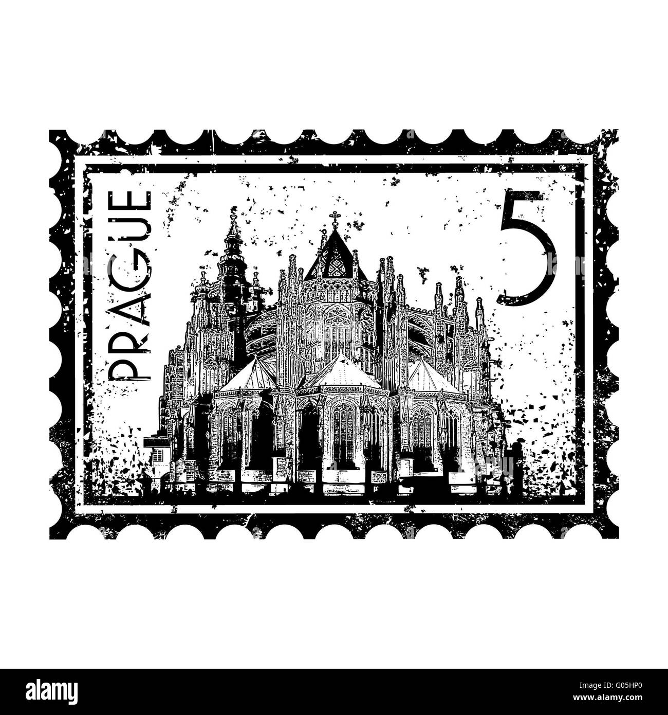 Vektor-Illustration von isolierten Prag-Symbol Stockfoto