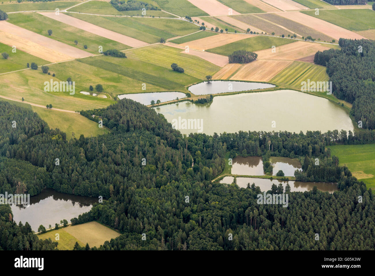 Luftbild - Weiher Stockfoto