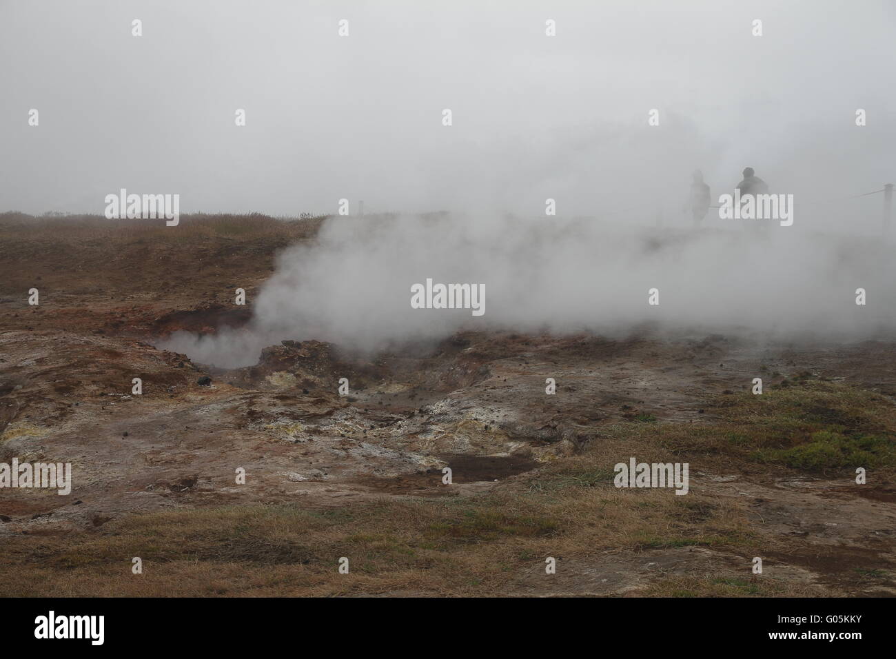 Gunnuhver Erdwärmefeldes. Halbinsel Reykjanes Stockfoto