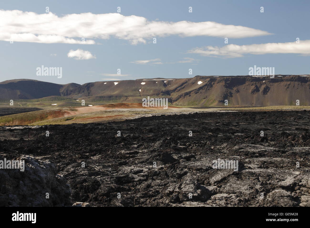 Lava des Ausbruchs 1984 im Vulkangebiet Krafla Stockfoto