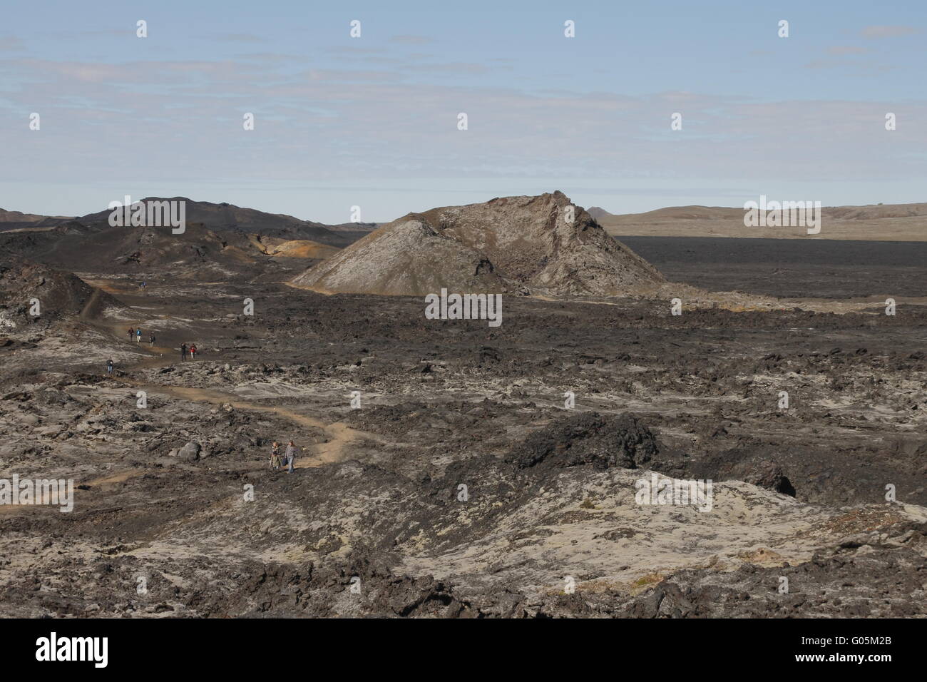 Lava des Ausbruchs 1984 im Vulkangebiet Krafla Stockfoto