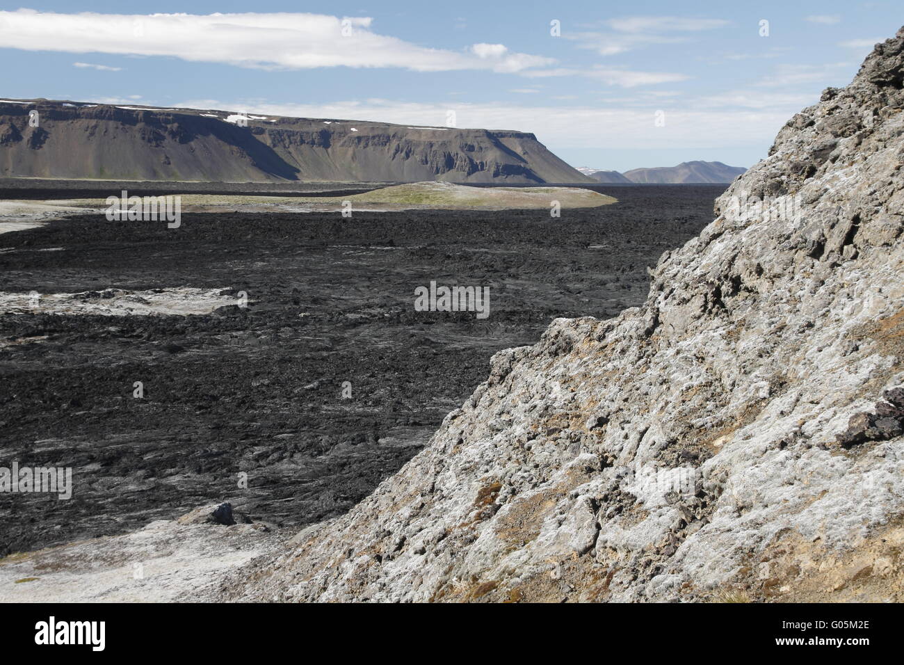 Lavafeld der Eruption 1984 im Vulkangebiet Krafla Stockfoto