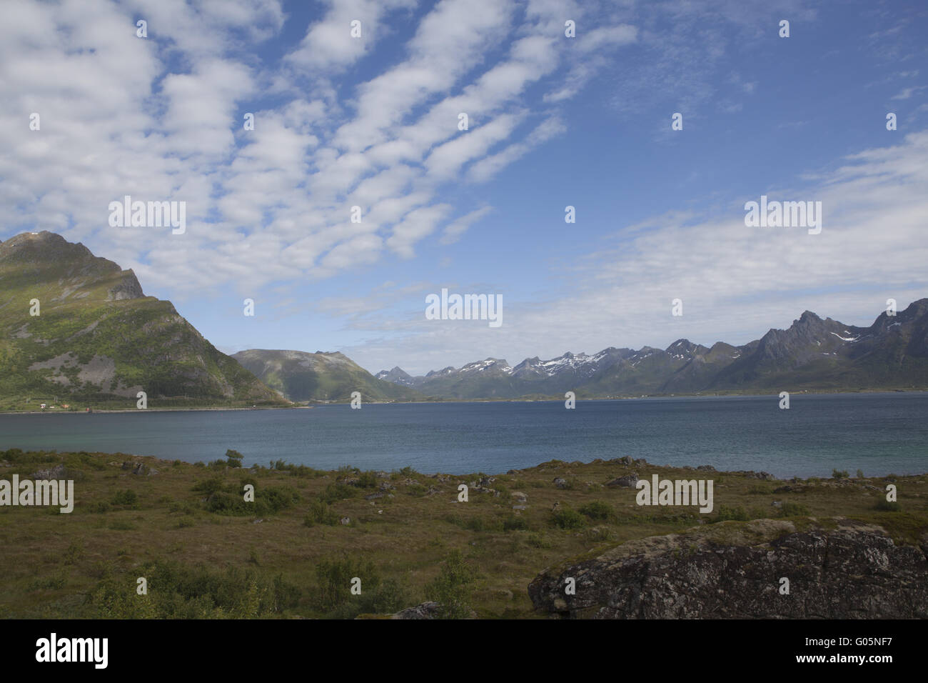 Küstenlandschaft, Lofoten-Inseln, Nord-Norwegen Stockfoto