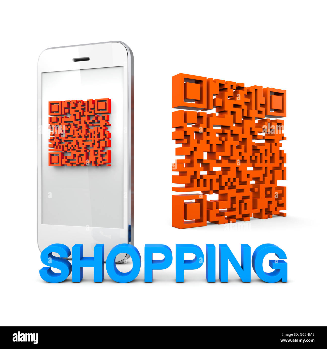 QRcode Handy Shopping Stockfoto