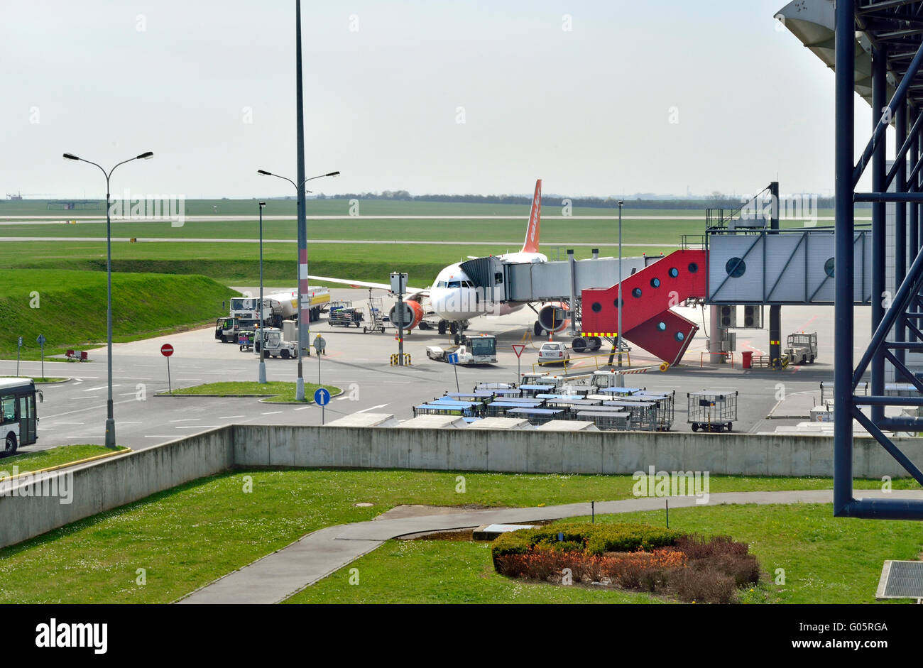 Prag, Tschechische Republik. Vaclav Havel internationaler Flughafen, terminal 2. Stockfoto