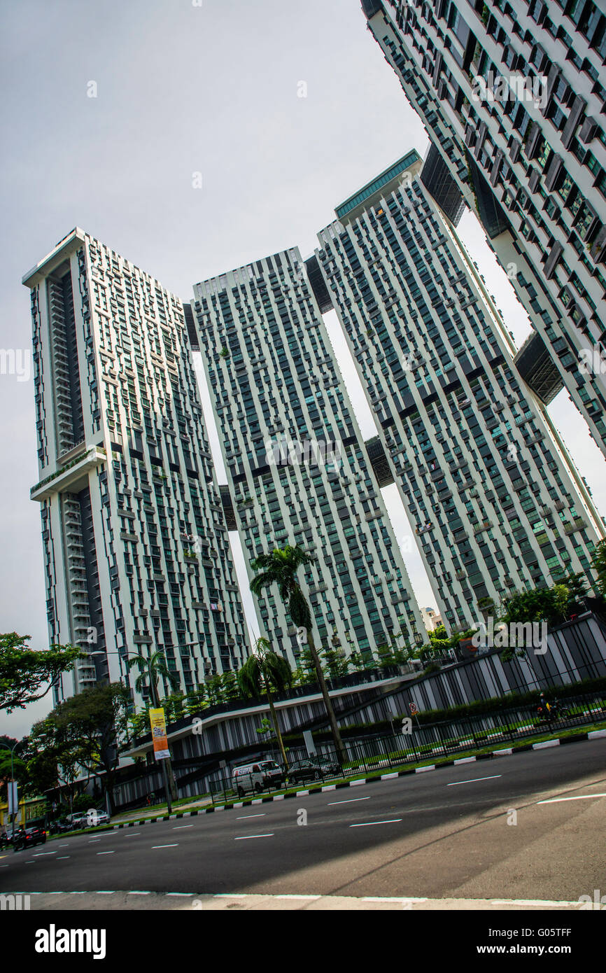 Pinnacle riesigen Wohnblock in Singapur Stockfoto