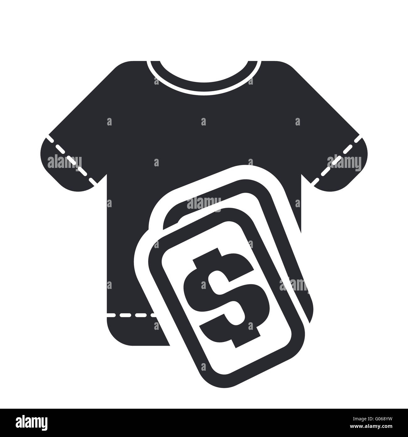 Vektor-Illustration von isolierten Tshirt Verkauf Symbol Stockfoto