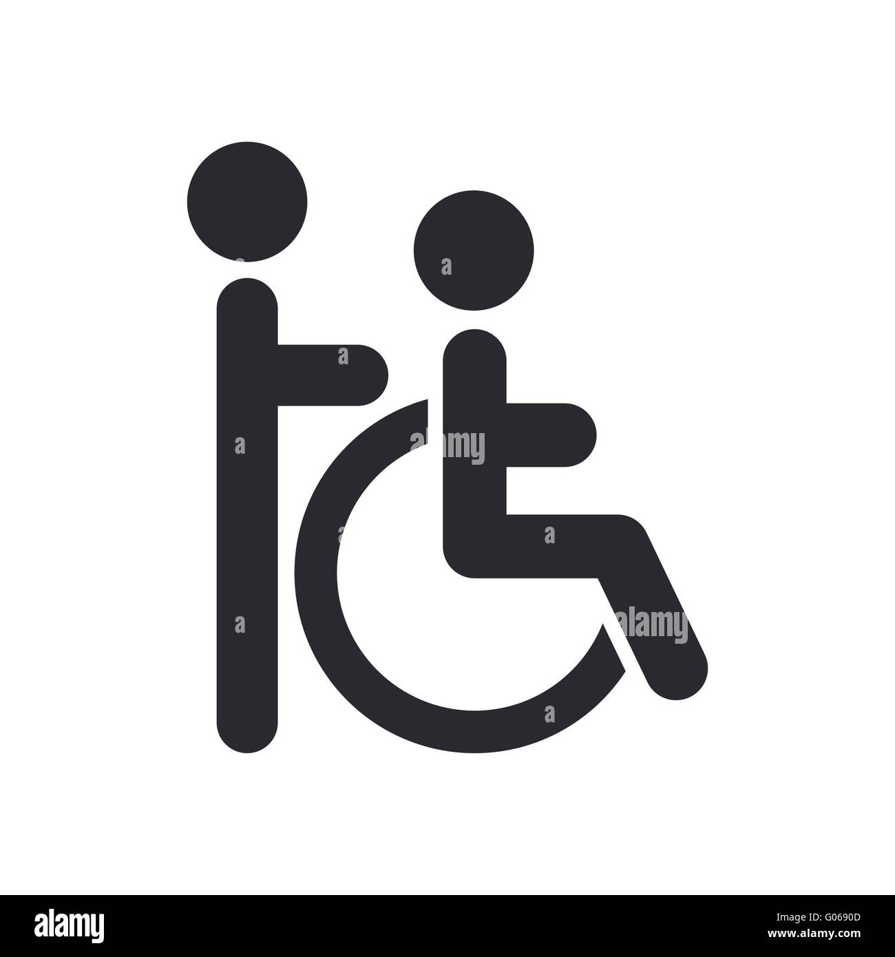 Vektor-Illustration von isolierten Handicap-Assistent-Symbol Stockfoto