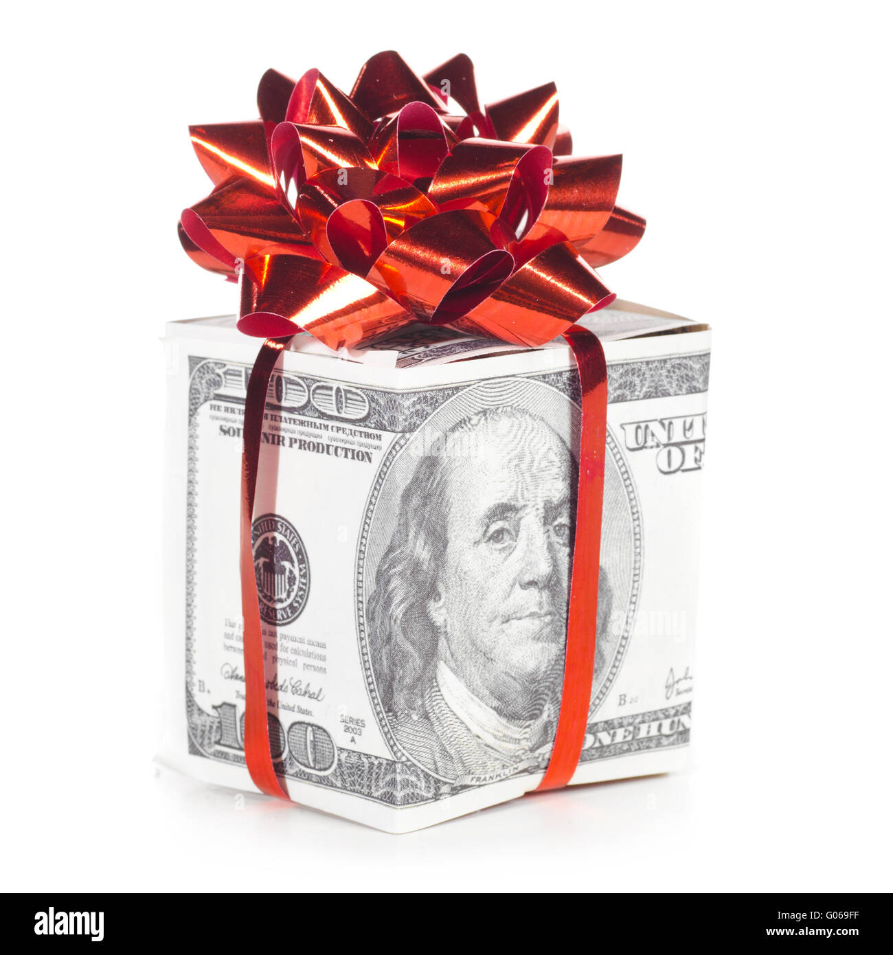 Geschenkbox aus US-Dollar Stockfoto Geschenkbox aus US-Dollar Stockfoto