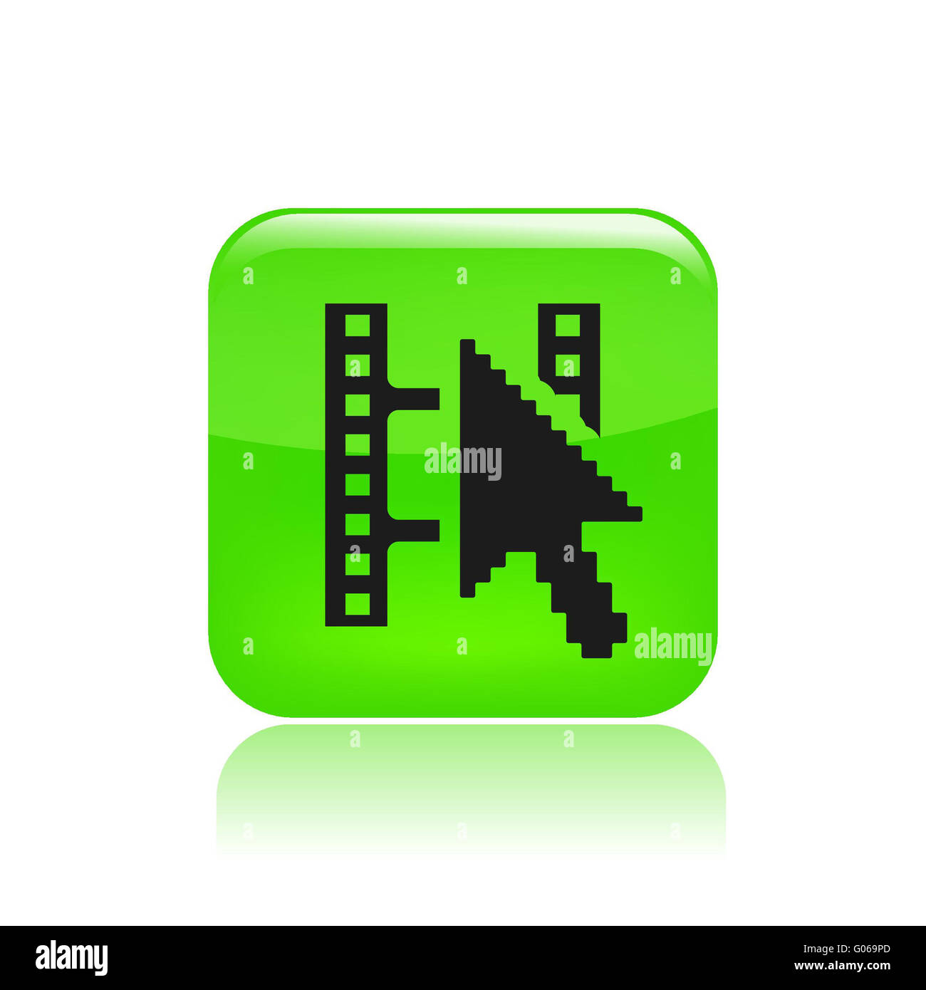 Vektor-Illustration der einzelne Film-Streaming-Symbol Stockfoto