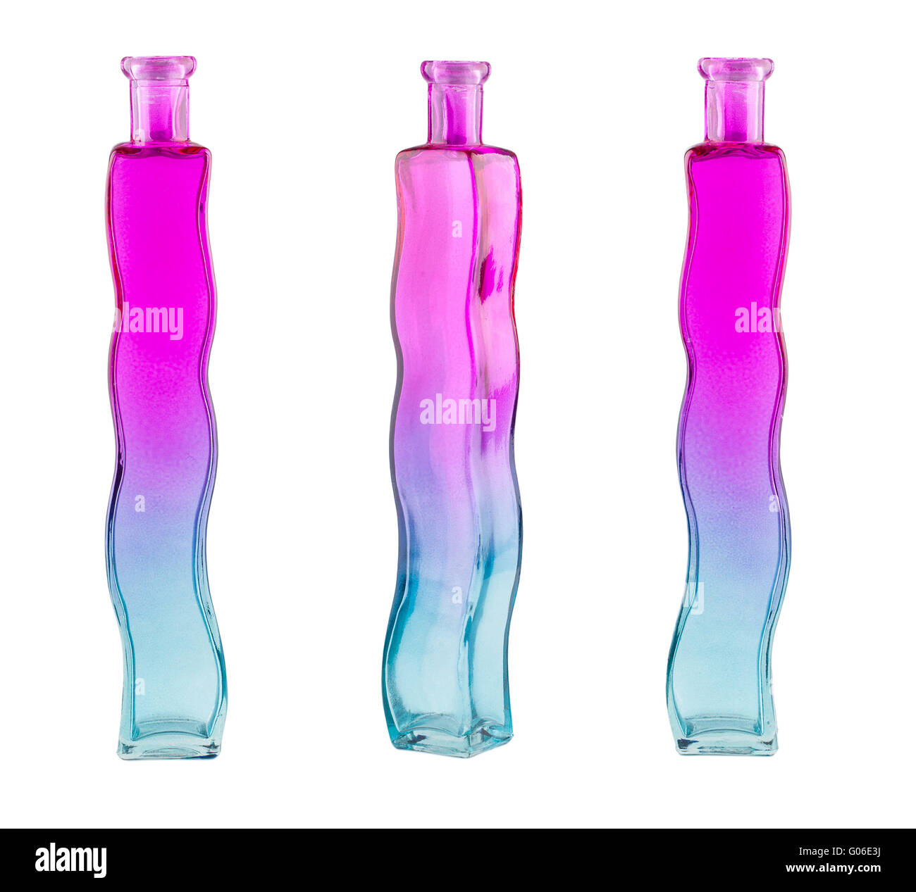 bunt geschwungene Vase Ansicht von verschiedenen Seiten Stockfoto