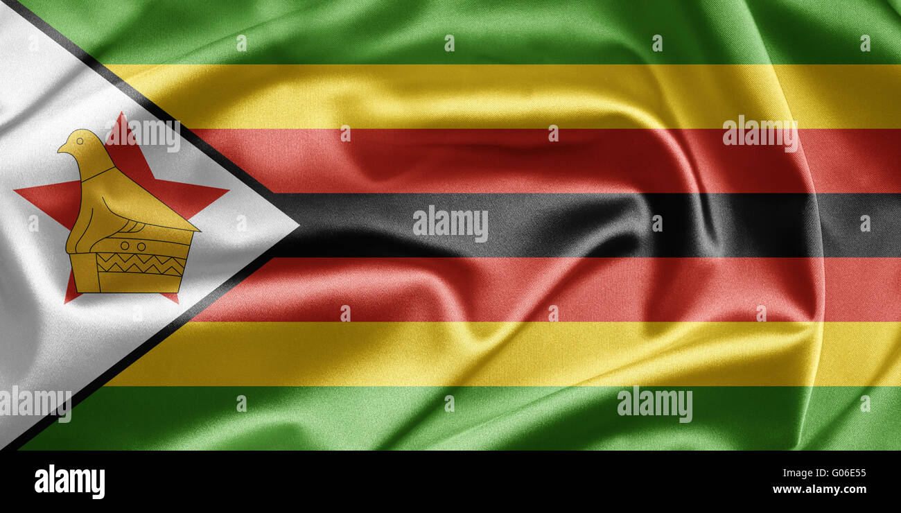 Flagge von Simbabwe Stockfoto