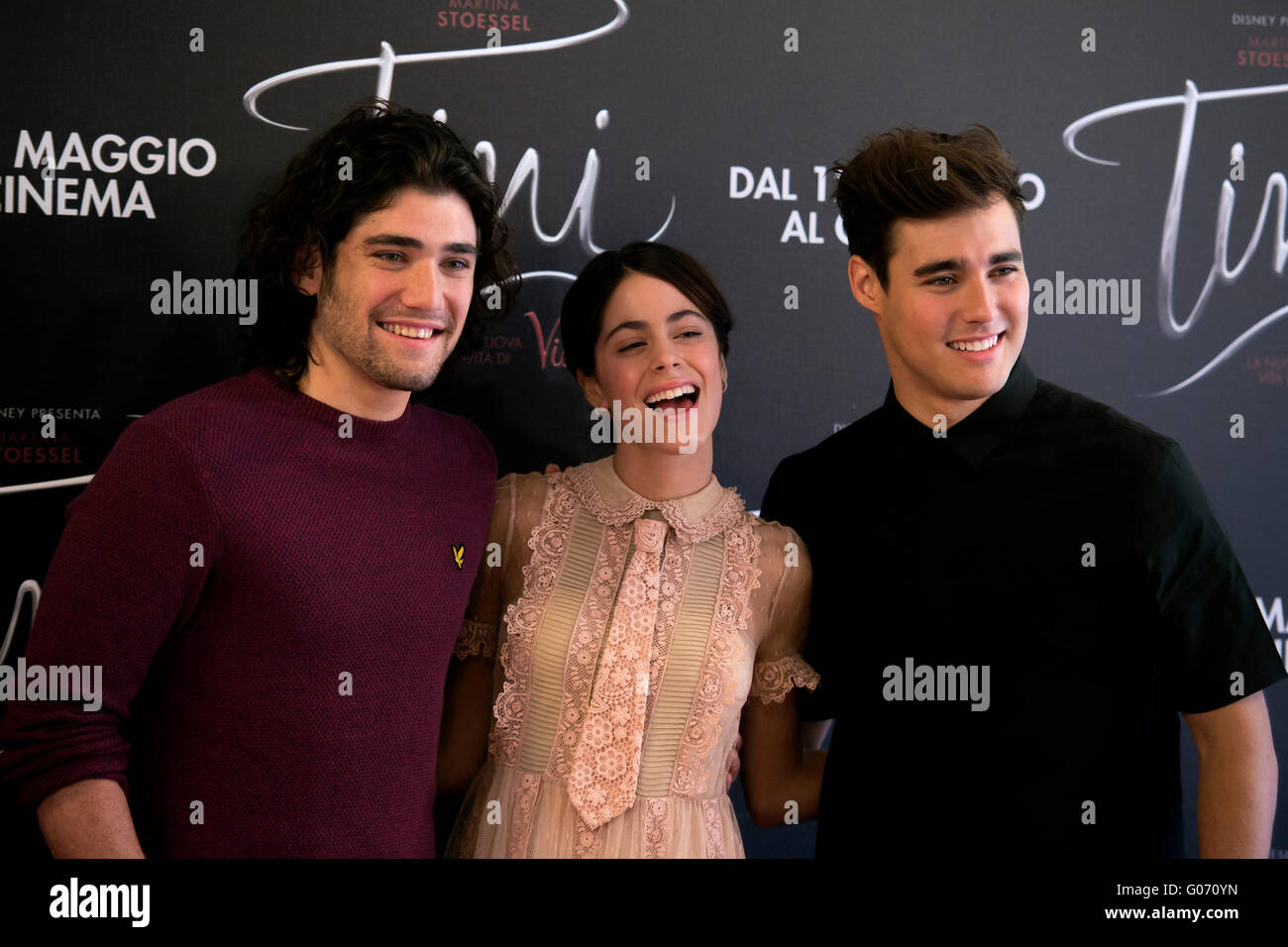 Rom, Italien. 29. April 2016. Adrian Salzedo, Martina Stoessel Violetta, Jorge Blanco Roma 29.04.2016 Grand Hotel Parco dei Principi Tini Fototermin Foto Andrea Staccioli / Insidefoto / Alamy Live News Stockfoto