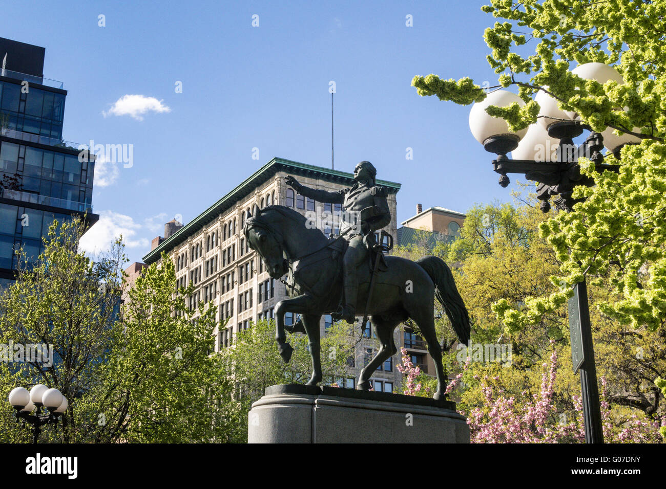 George Washington-Statue, Union Square Park, New York Stockfoto