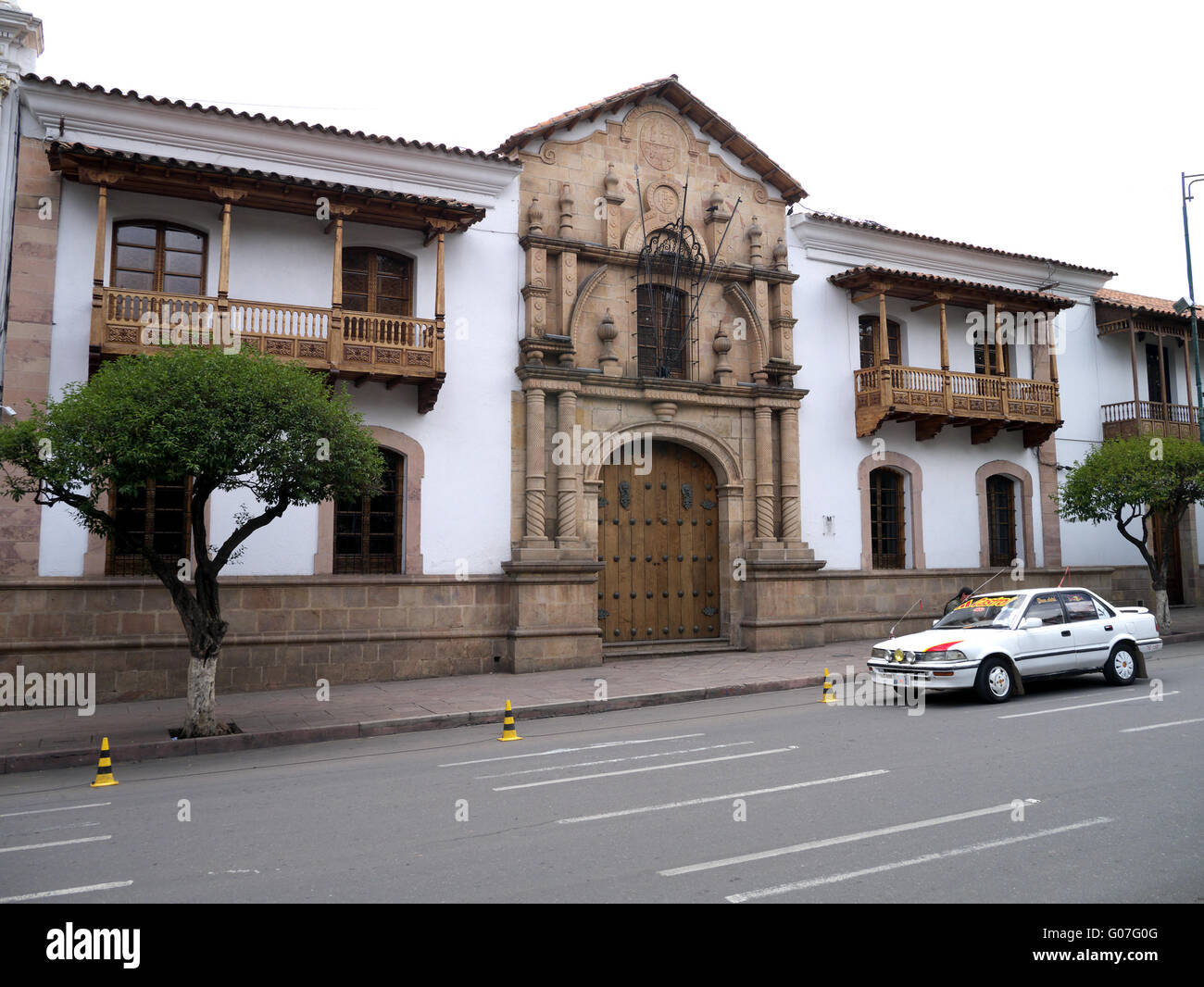 Casa De La Libertad, koloniale Gebäude am Plaza de 25. Mayo, Sucre, Bolivien, Südamerika Stockfoto