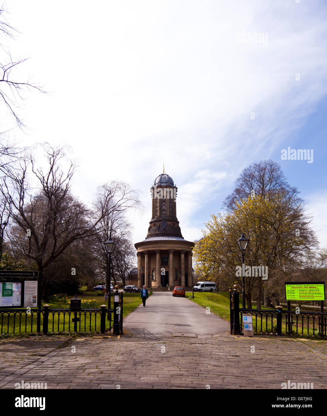 Saltaire Vereinigte Reformierte Kirche in Saltaire, Bradford, West Yorkshire England Stockfoto