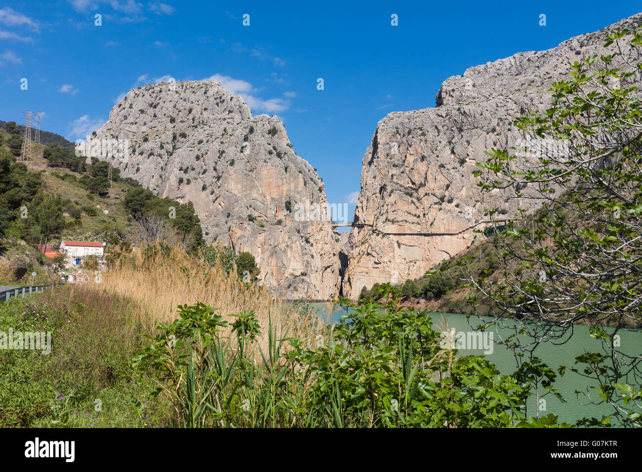 Provinz Malaga, Andalusien, Südspanien.  El Chorro Schlucht in der Nähe von Alora.  Desfiladero de Los Gaitanes. Stockfoto