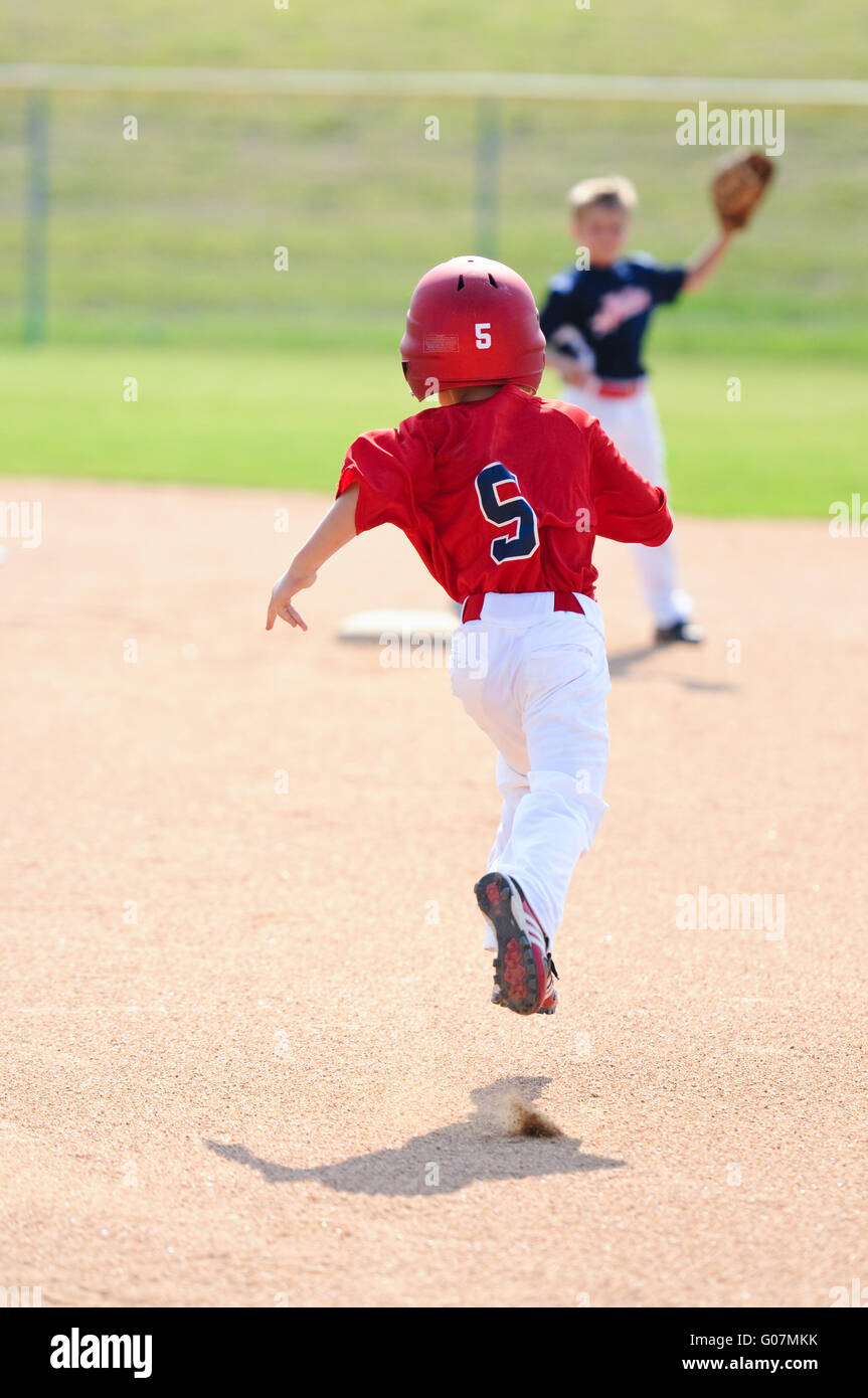 Baseball-Spieler zum zweiten base Stockfoto