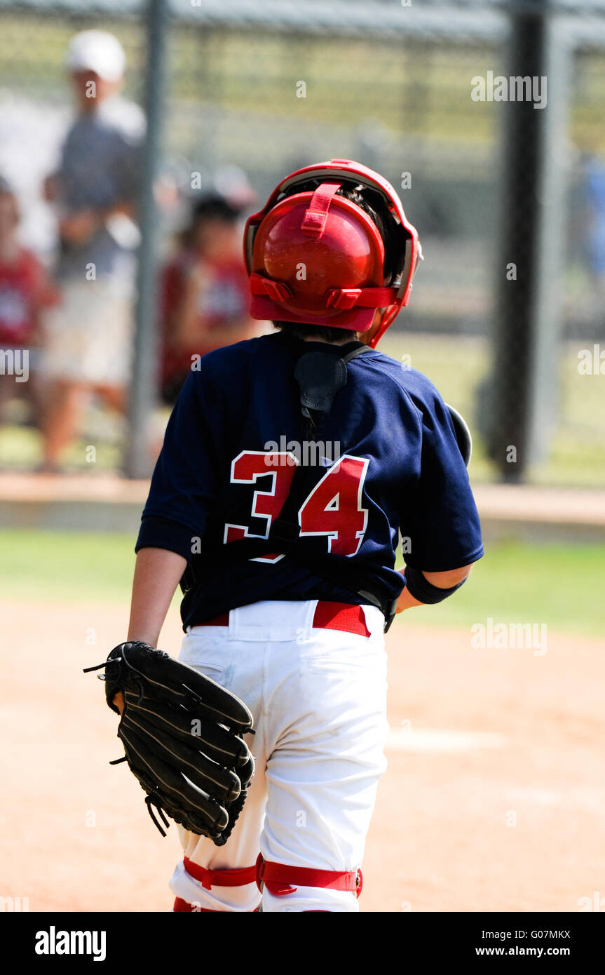 Little League Baseball-catcher Stockfoto