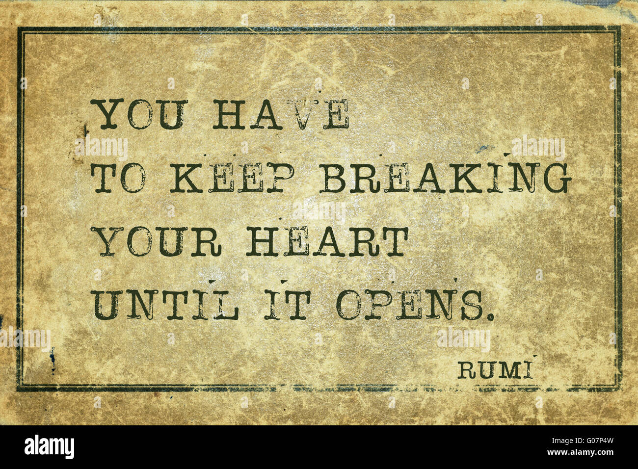 Du Musst Dein Herz Brechen Zu Halten Alte Persische Dichter Und Philosoph Rumi Zitat Auf Grunge Vintage Karton Gedruckt Du Musst Dein Herz Brechen Zu Halten Alte Persische Dichter Und Philosoph Rumi Zitat Auf Grunge Vintage Karton Gedruckt