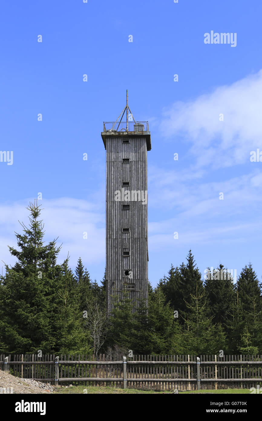 alten Aussichtsturm Bleßberg, Thüringer Wald Stockfoto