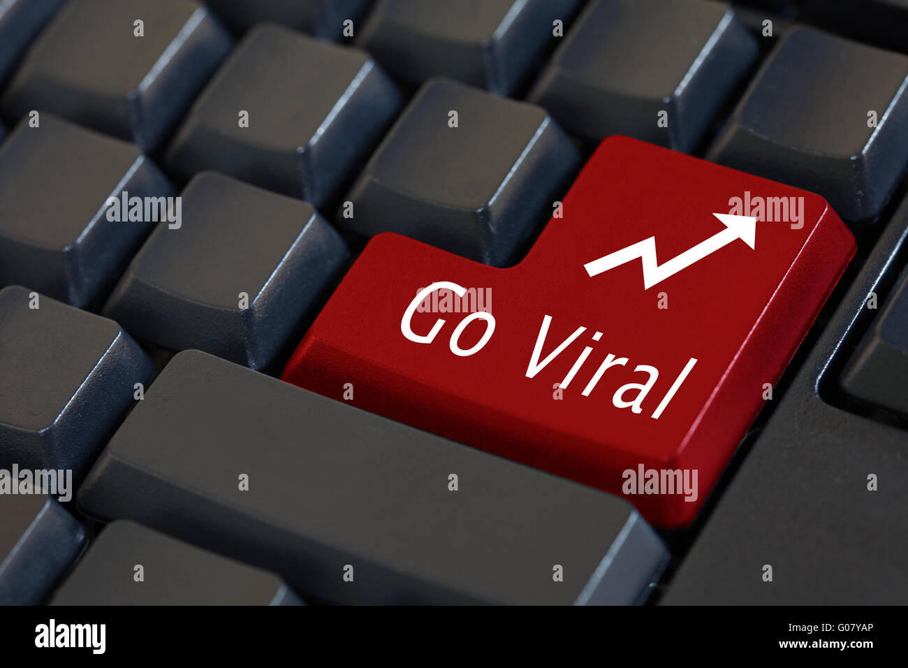 "Go Viral" Tastatur eingeben Stockfoto