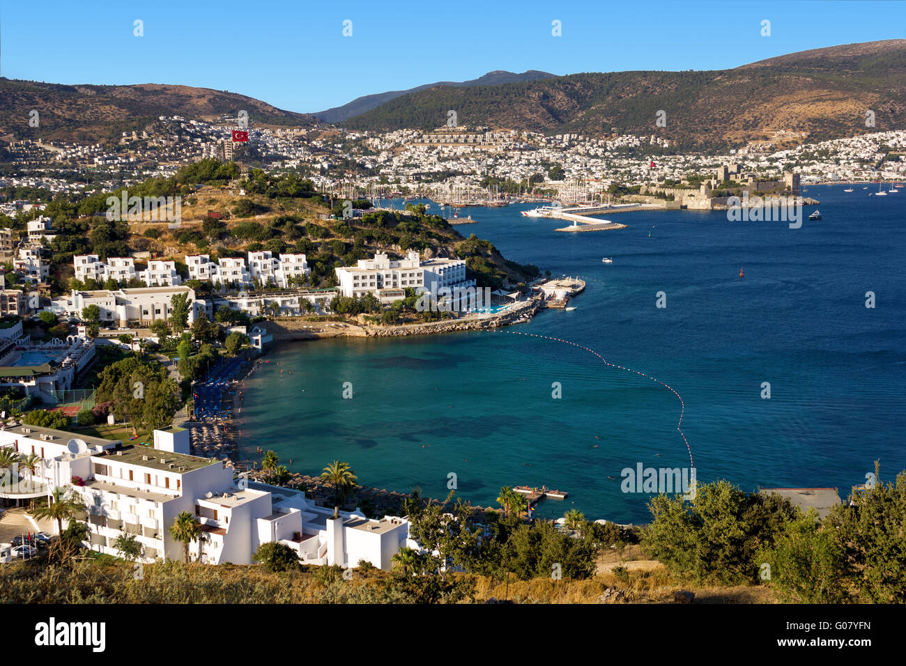 Bodrum, Türkei - Blick auf das Ende des Tages Stockfoto