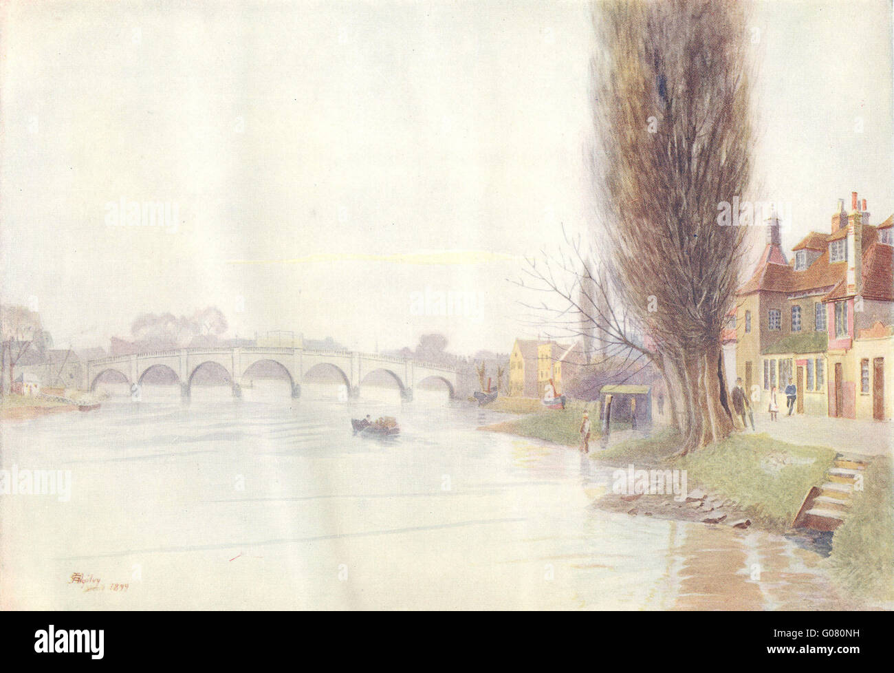KEW: Alte Kew Bridge. Surrey, antiken Druck 1914 Stockfoto