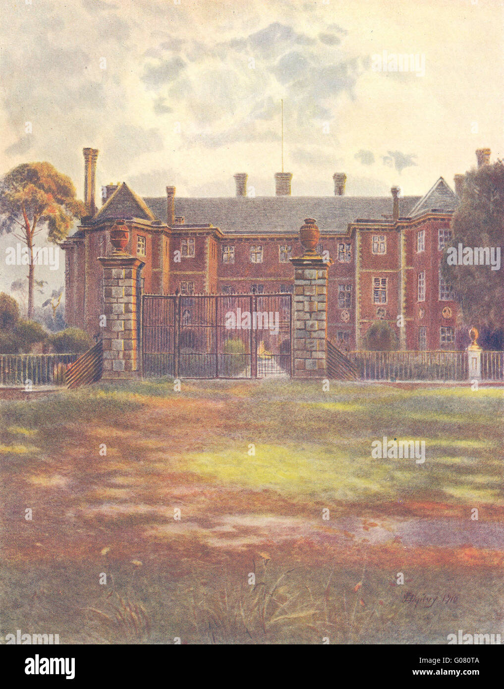 THORPE: Die Kirche. Surrey, antiken Druck 1914 Stockfoto